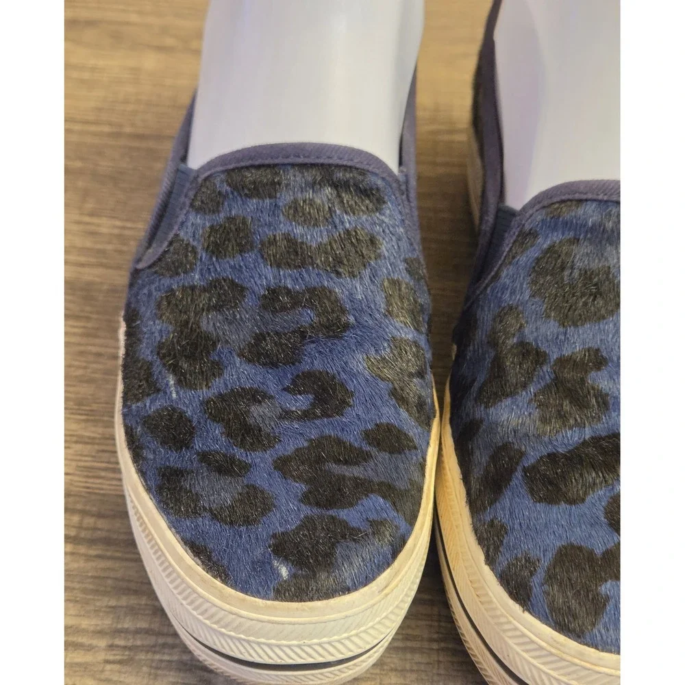 Keds X Kate Spade New York Double Decker Shoes Womens Size 6‎ Blue Leopard